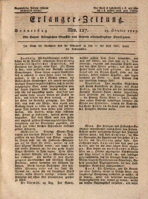 Erlanger Zeitung (Erlanger Real-Zeitung) Donnerstag 25. Oktober 1827