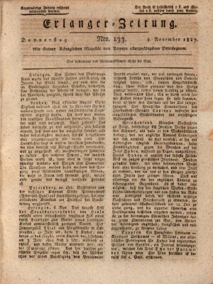 Erlanger Zeitung (Erlanger Real-Zeitung) Donnerstag 8. November 1827