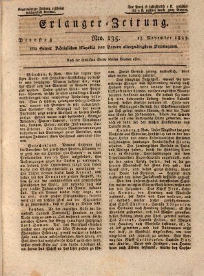 Erlanger Zeitung (Erlanger Real-Zeitung) Dienstag 13. November 1827