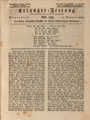 Erlanger Zeitung (Erlanger Real-Zeitung) Samstag 29. Dezember 1827