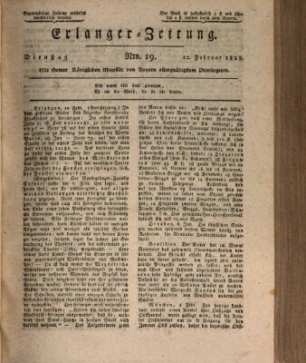 Erlanger Zeitung (Erlanger Real-Zeitung) Dienstag 12. Februar 1828