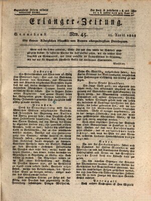 Erlanger Zeitung (Erlanger Real-Zeitung) Samstag 12. April 1828