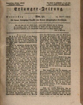 Erlanger Zeitung (Erlanger Real-Zeitung) Donnerstag 24. April 1828