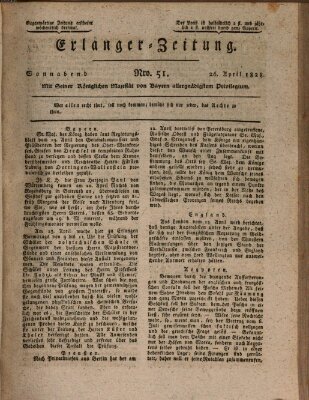 Erlanger Zeitung (Erlanger Real-Zeitung) Samstag 26. April 1828