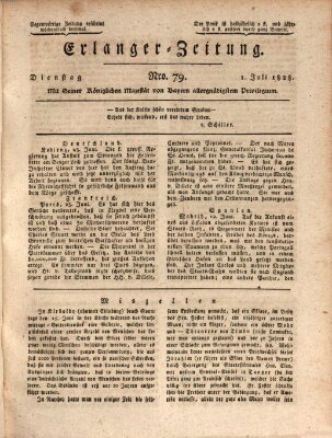 Erlanger Zeitung (Erlanger Real-Zeitung) Dienstag 1. Juli 1828