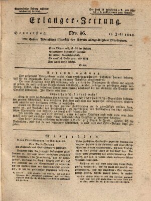 Erlanger Zeitung (Erlanger Real-Zeitung) Donnerstag 17. Juli 1828