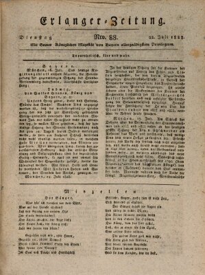 Erlanger Zeitung (Erlanger Real-Zeitung) Dienstag 22. Juli 1828