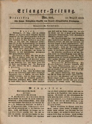 Erlanger Zeitung (Erlanger Real-Zeitung) Donnerstag 21. August 1828