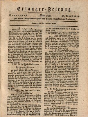 Erlanger Zeitung (Erlanger Real-Zeitung) Samstag 23. August 1828