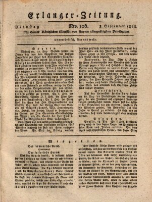 Erlanger Zeitung (Erlanger Real-Zeitung) Mittwoch 3. September 1828