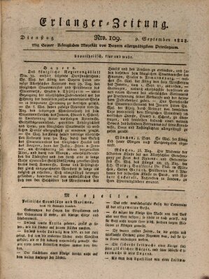 Erlanger Zeitung (Erlanger Real-Zeitung) Dienstag 9. September 1828