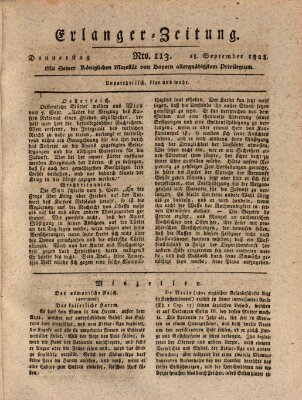 Erlanger Zeitung (Erlanger Real-Zeitung) Donnerstag 18. September 1828