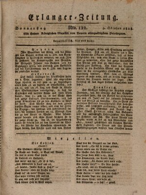 Erlanger Zeitung (Erlanger Real-Zeitung) Donnerstag 9. Oktober 1828