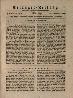 Erlanger Zeitung (Erlanger Real-Zeitung) Samstag 25. Oktober 1828