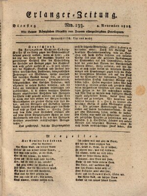 Erlanger Zeitung (Erlanger Real-Zeitung) Dienstag 4. November 1828