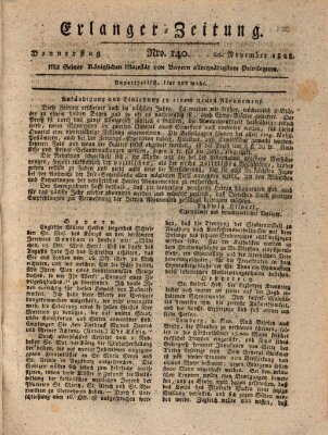 Erlanger Zeitung (Erlanger Real-Zeitung) Donnerstag 20. November 1828