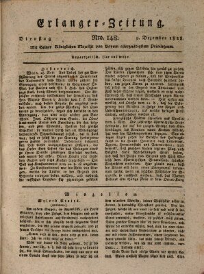 Erlanger Zeitung (Erlanger Real-Zeitung) Dienstag 9. Dezember 1828