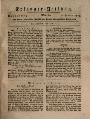 Erlanger Zeitung (Erlanger Real-Zeitung) Donnerstag 22. Januar 1829