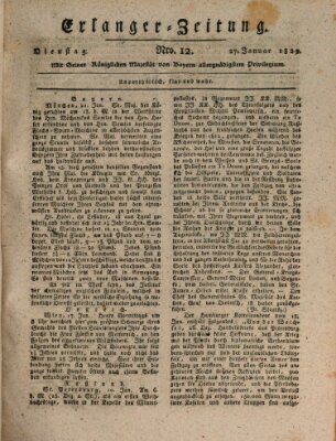 Erlanger Zeitung (Erlanger Real-Zeitung) Dienstag 27. Januar 1829