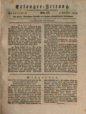 Erlanger Zeitung (Erlanger Real-Zeitung) Donnerstag 5. Februar 1829