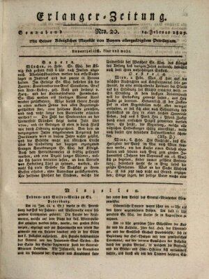 Erlanger Zeitung (Erlanger Real-Zeitung) Samstag 14. Februar 1829