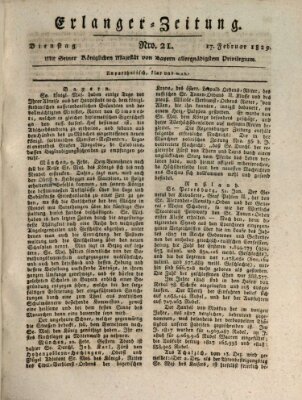 Erlanger Zeitung (Erlanger Real-Zeitung) Dienstag 17. Februar 1829