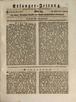 Erlanger Zeitung (Erlanger Real-Zeitung) Samstag 21. Februar 1829