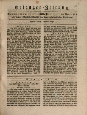 Erlanger Zeitung (Erlanger Real-Zeitung) Donnerstag 12. März 1829