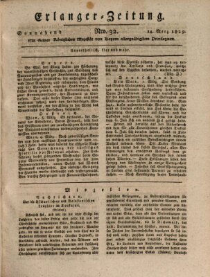Erlanger Zeitung (Erlanger Real-Zeitung) Samstag 14. März 1829