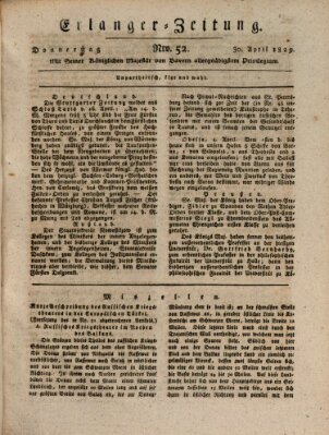 Erlanger Zeitung (Erlanger Real-Zeitung) Donnerstag 30. April 1829