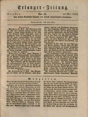 Erlanger Zeitung (Erlanger Real-Zeitung) Dienstag 26. Mai 1829