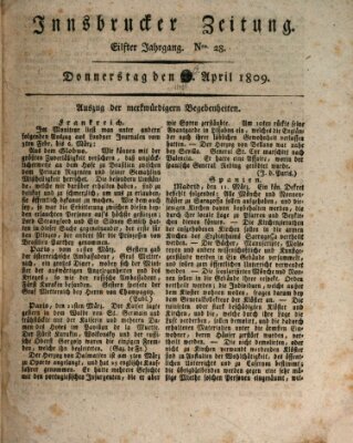 Innsbrucker Zeitung Donnerstag 6. April 1809