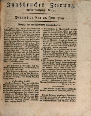 Innsbrucker Zeitung Donnerstag 22. Juni 1809