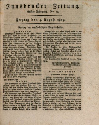 Innsbrucker Zeitung Freitag 4. August 1809