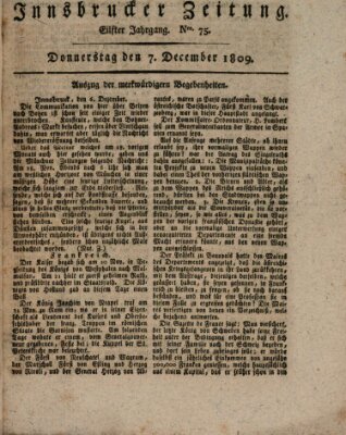 Innsbrucker Zeitung Donnerstag 7. Dezember 1809