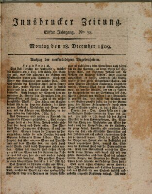 Innsbrucker Zeitung Montag 18. Dezember 1809