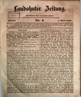 Landshuter Zeitung Sonntag 1. April 1849