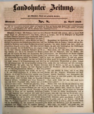 Landshuter Zeitung Mittwoch 11. April 1849