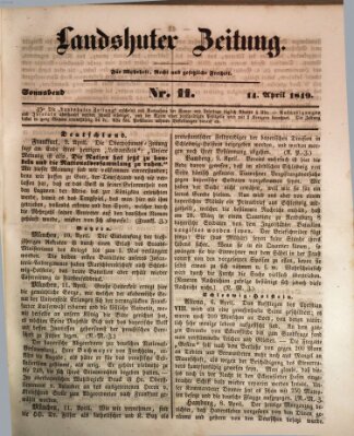 Landshuter Zeitung Samstag 14. April 1849