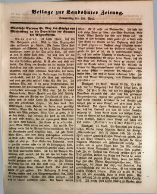 Landshuter Zeitung Donnerstag 26. April 1849