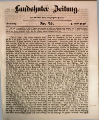 Landshuter Zeitung Dienstag 1. Mai 1849