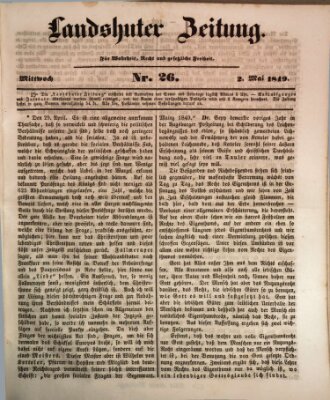 Landshuter Zeitung Mittwoch 2. Mai 1849