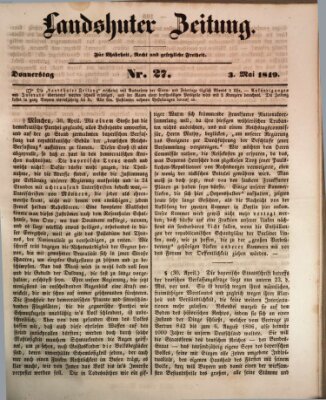 Landshuter Zeitung Donnerstag 3. Mai 1849