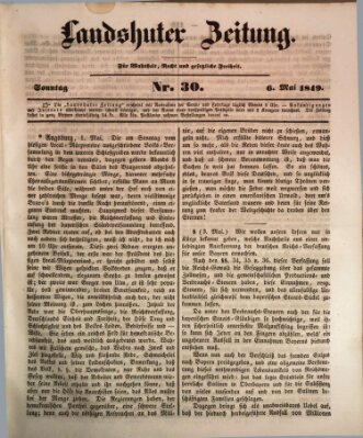 Landshuter Zeitung Sonntag 6. Mai 1849