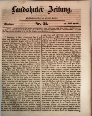 Landshuter Zeitung Dienstag 8. Mai 1849