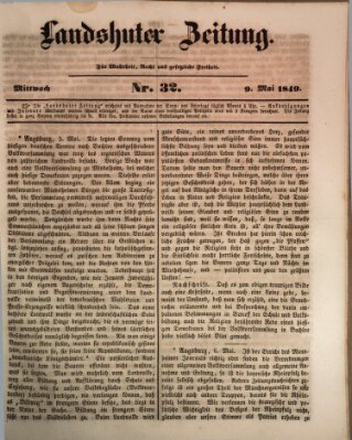 Landshuter Zeitung Mittwoch 9. Mai 1849