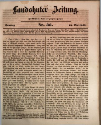 Landshuter Zeitung Sonntag 13. Mai 1849