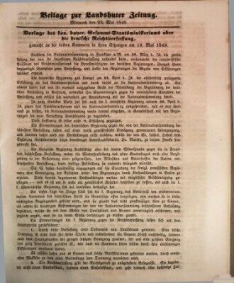 Landshuter Zeitung Mittwoch 23. Mai 1849