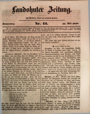 Landshuter Zeitung Donnerstag 24. Mai 1849