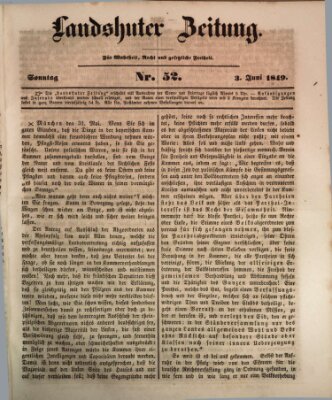 Landshuter Zeitung Sonntag 3. Juni 1849